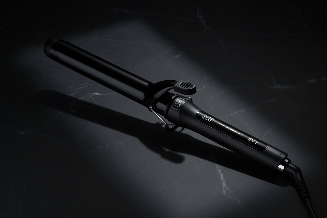 EVY Professional E-Curl XL Long Barrel Tong for Big Voluminous Waves