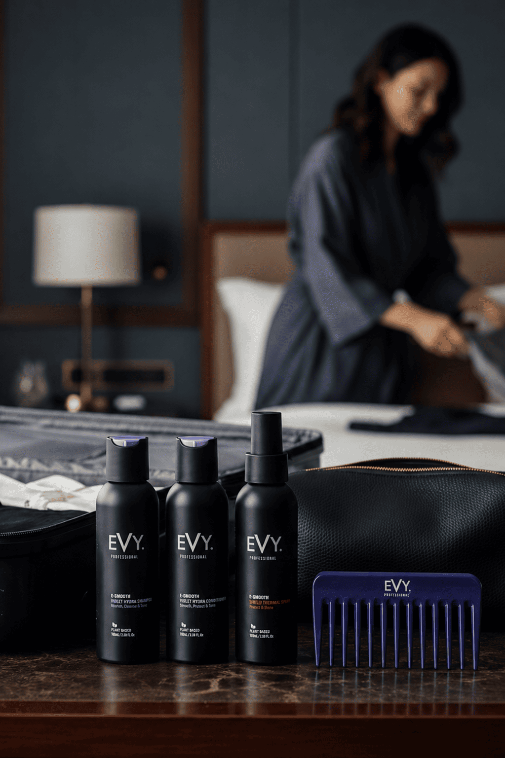 EVY Professional E Smooth Violet Hydra Travel Kit — Purple Toning Set, Carry On Approved