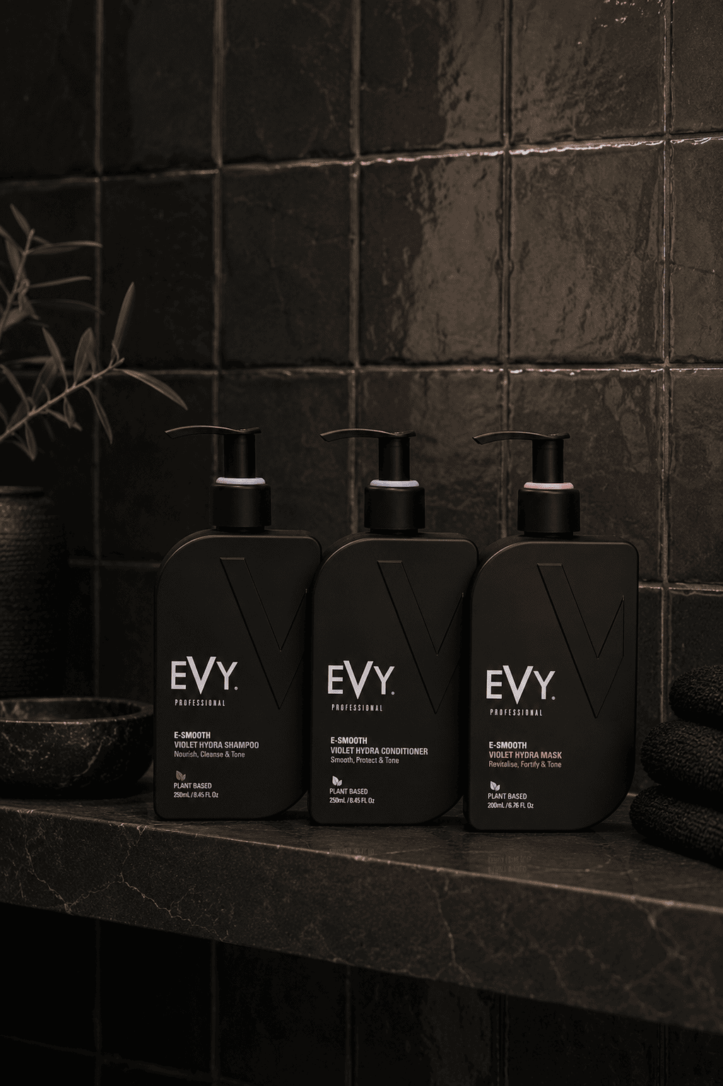 EVY Professional E Smooth Violet Essentials Trio — Best Toning Hair Set Australia, Platinum Blonde